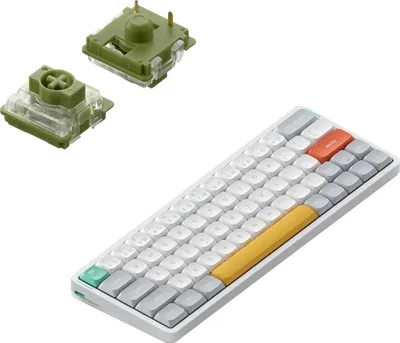Produktbild von Nuphy - Air60 V2 Kabellose Mechanische Tastatur QMK/VIA, QWERTY US, 60% Low Profile Bluetooth / 2.4GHz - Ionic White Moss