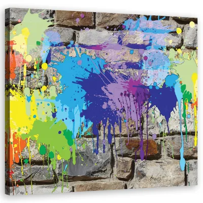 Produktbild von Leinwandbild abstraktionen - farbenfroh 30x30 cm Feeby farbe wandbild bereit zum aufhängen