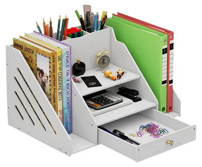 Büro-Organizer mit Schublade, Stifthalter, Zeitschriftenschrank