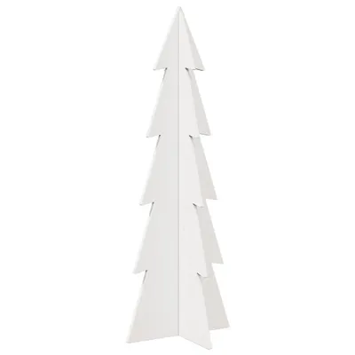 Obrázok produktu pre Drevený vianočný stromček biely 112 cm masívna borovica