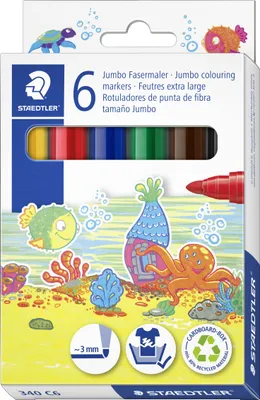 Produktbild von STAEDTLER Fasermaler Noris Jumbo 6er-Set retail