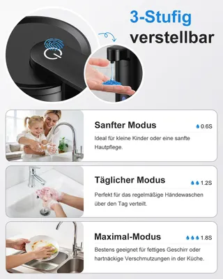 Produktbild von Automatischer Seifenspender Edelstahl mit Sensor, berührungslos, Gel
