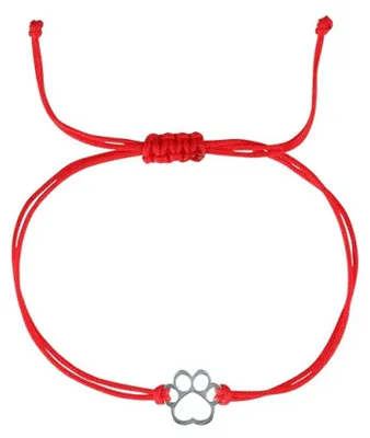 Image de Bracelet kabbalistique rouge avec motif de patte de chien, référence 13058.3
