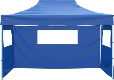 Image de vidaXL Tente pliante avec 3 parties latérales 3x4,5 m Bleu