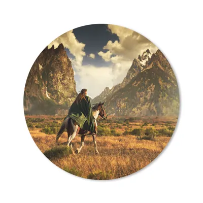 Produktbild von MuchoWow® Mauspad Mousepad Pferd - Reiter - Natur 20x20 cm - Mousepads - Maus Mat - Pad - Mausunterlage - Schreibtischmatte