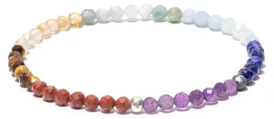 Produktbild von BERGERLIN Chakra Armband mit facetteriten Perlen und Perle aus 925 Sterling Silb