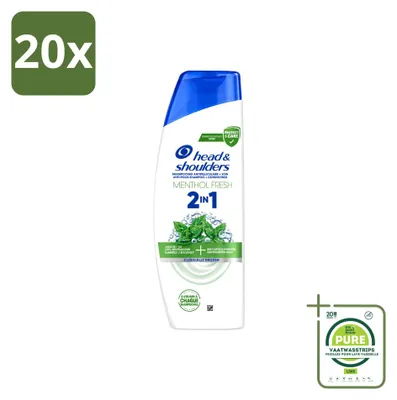 Produktbild von 20 x Head & Shoulders 2-in-1 Menthol Fresh Anti-Schuppen Shampoo 300 ml - Großpackung - 20 Stücke