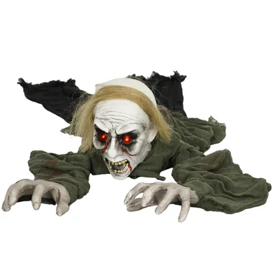 Zdjęcie produktu dla HOMCOM Dekoracja na Halloween Zombie na zewnątrz Halloween Zombie ze świecącymi oczami Straszny dźwięk Szkielet Horror Dekoracja na Halloween Dekoracja na Halloween na drzwi Ogrodowe przyjęcie Podwórko Nawiedzony dom
