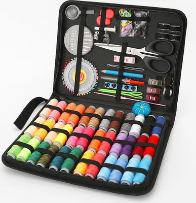 Produktbild von Nähset mit Nähzubehör, 36 Garnrollen Enthalten,Sewing Kit mit Erweiterte Version Nähzubehör,nähmaschine zubehör,Nähkästchen für Anfänger,Kinder,Reisen,Camping und Heim