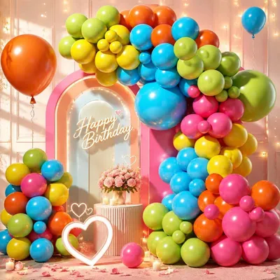 Produktbild von Luftballons Bunt 114 Stück Girlande Regenbogen 18 10 5 Zoll Latex für Deko Geburtstag Hochzeit Party Babyparty