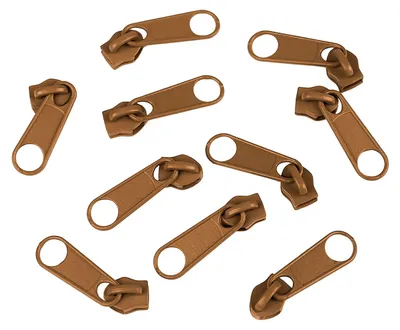 10 Reißverschluss Zipper für Endlosreißverschluss, 3mm, rehbraun