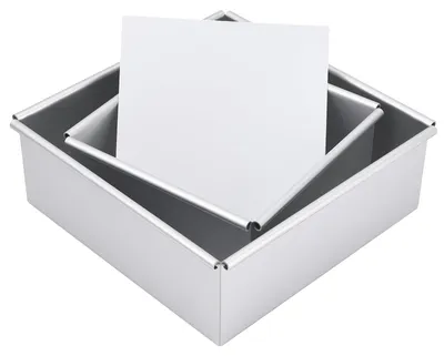 Productafbeelding van 2 stuks vierkante bakvormen - 6 en 8 inch, geanodiseerd aluminium