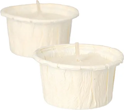 Produktbild von 72 Teelichte Ø 42 mm · 25 mm weiss nachhaltig, in Papierhülle