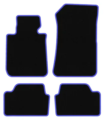 Image de Tapis de sol en moquette noir/bleu pour BMW 1 E87 2004-2011 4 pièces