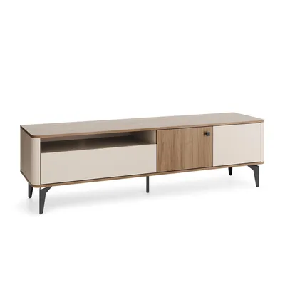 Produktbild von BETTSO TV-Lowboard AURENA TV-Unterschrank Fernsehtisch Kaschmir Royal Nussbaum, Soft-Close mit Schublade, 180x51x40 cm, Saugroboter-geeignet