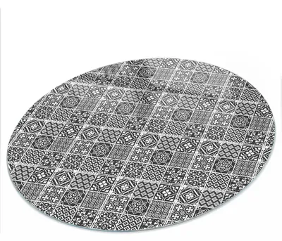 Produktbild von Bedruckte Glas Tischplatte fi70 cm – Glas Tischplatte Küche – Tischplatte aus Sicherheitsglas – Glasplatte für Küchentisch – Moderne Tischplatte Glas – Dekorative Glastischplatte – Pflegeleichte Tischplatte Küche – Geometrische Muster, KI-generiertes Bild