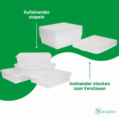 Produktbild von 2x Aufbewahrungsbox 13l 40x34x10 Stapelbox Flach Plastikbox transparent Kunststoff mit Deckel Unterbettbox Unterbettkommode multibox 40cm