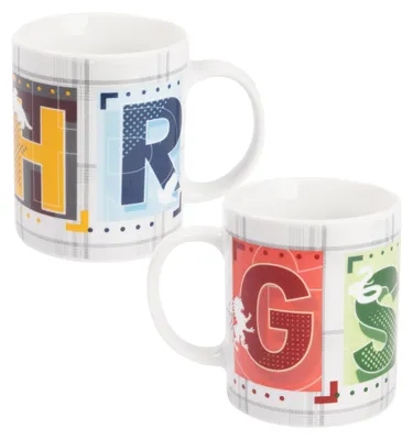 Produktbild von Harry Potter Tasse - 4 Häuser Kaffeetasse Becher Kaffeebecher aus Porzellan Weiß 320 ml