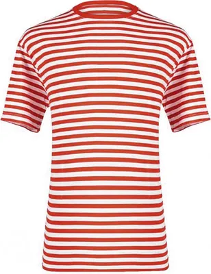Produktbild von Ringelshirt rot-weiß Clown Karnevalskostüm Herren Größe: L