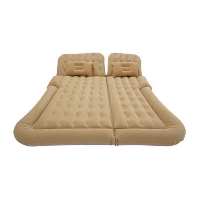 Image de Matelas gonflable de camping avec pompe à air, gonflable, charge max. 300 kg, lit de voyage, matelas gonflable pour voiture, beige