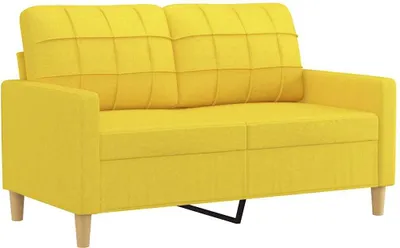 Produktbild von vidaXL 2-Sitzer-Sofa Hellgelb 120 cm Stoff