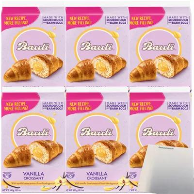 Produktbild von Bauli Capriccio alla Crema Croissants mit Vanillefüllung 6er Pack (6x300g Packung) + usy Block