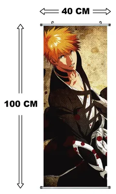 Produktbild von Bleach Rollbild aus Stoff von Ichigo Kurosaki | Stoff Kakemono | 100x40cm