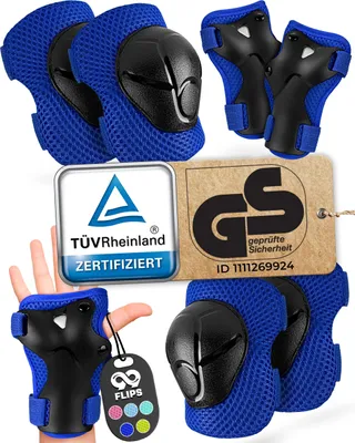Image de Inliner Schoner Set enfants 6-pièces Genouillères Set enfants Equipement de protection Skateboard Protecteurs 99FLIPS Coudières