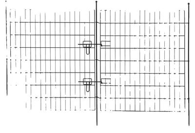 Zdjęcie produktu dla Ogrodzenie, metalowa konstrukcja, panele o wymiarach 73,6 x 81 cm, odstęp między słupkami 3,5 cm, instalacja bez użycia narzędzi, skuteczna bariera dla zwierząt