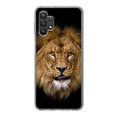 Produktbild von MuchoWow® Handyhülle Schutzhülle Hülle für Samsung Galaxy A32 5G Löwe - Porträt - Schwarz - Tiere Silikon Softcase Handy Hülle - Softcase