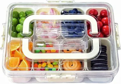 Produktbild von Famanu Snackbox mit Fächern - Praktisches Servierbrett für Obst, Süßigkeiten und Snacks