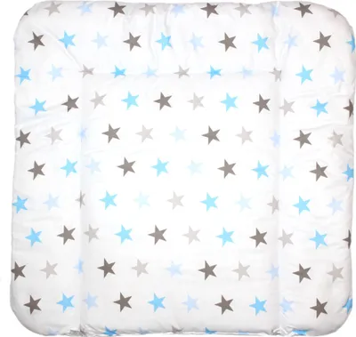 Produktbild von Baby Wickelauflage 70 x 70 cm Wickeltischauflage Auflage für Wickeltisch 14. Star Blau