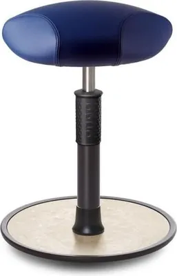 Produktbild von Sitz- Stehhocker Free Regular Triangel Boxmark Leder blau schwarz /cremeweiß.