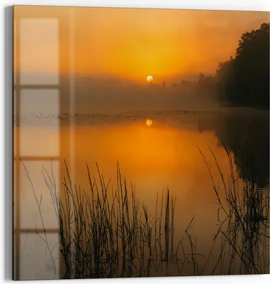 Produktbild von DEQORI Magnettafel Glas 50x50 cm 'Morgenspiegelung' beschreibbar Whiteboard Pinnwand Küche
