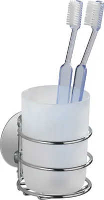 Produktbild von WENKO Zahnputz Becher Halter Zahnpasta Bürsten Bad Halter ohne bohren
