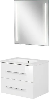 Produktbild von Fackelmann B.perfekt Badmöbel Set 3-teilig, 60 cm, Weiß, LED-Spiegel