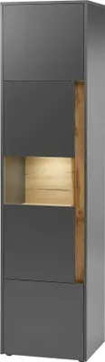 Produktbild von Vitrine City - Anthrazit Wotan Eiche ohne Beleuchtung