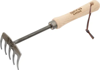Produktbild von Siena Garden hochwertiger Kleinrechen geschmiedet 5 Zinken Handgriff Esche100 %