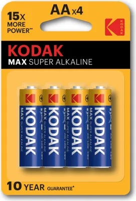 Produktbild von Kodak AA, Einwegbatterie, AA, Alkali, 1,5 V, 4 Stück(e), 2800 mAh
