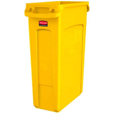 Produktbild von Rubbermaid Slim Jim Mülleimer mit Belüftungskanälen | 87 Liter, HxBxT 76,2x28x56cm | Gelb