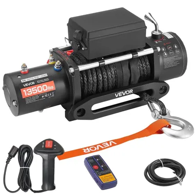 Zdjęcie produktu dla Wyciągarka Elektryczna Vevor 6100 Kg 12V Z Liną Syntetyczną Pilot