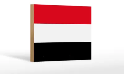 Produktbild von Holzschild Flagge Jemen 18x12 cm Flag of Yemen Dekoration
