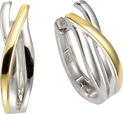 Produktbild von F Klappcreolen 925/- Sterling Silber 2,3cm mehrfarbig 025210055