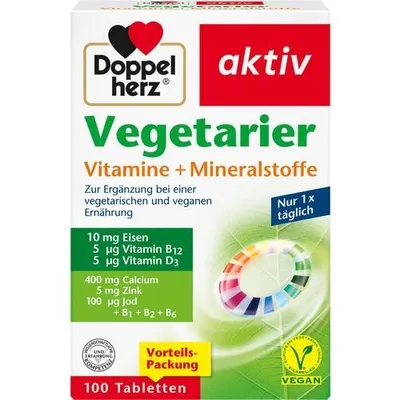 Immagine prodotto di Double Heart Vegetarian Vitamins+Minerals active 100 Capsule