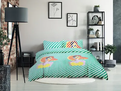Obrázek produktu pro Povlečení z mikrovlákna RETRO GIRL zelené Rozměr povlečení: 2 ks 70 x 90 cm | 200 x 220 cm