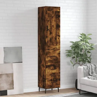 Produktbild von vidaXL Highboard Räuchereiche 34,5x34x180 cm Holzwerkstoff
