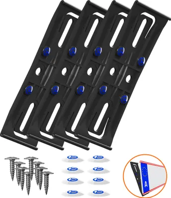 Produktbild von 2 Kennzeichenhalter Österreich rahmenlos schwarz Kennzeichtafeln 520x120 mm