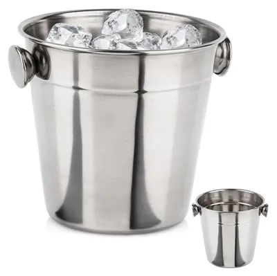 Immagine prodotto di Piccolo secchiello per il ghiaccio Contenitore da bar in acciaio per il ghiaccio da bevande Tavolo 700 ml