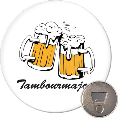 Produktbild von Huuraa Magnet Tambourmajor Spielmannszug 59mm Kühlschrankmagnet rund Flaschenöffner Geschenkidee