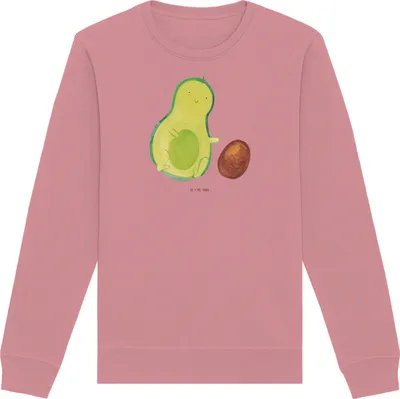Produktbild von Mr. & Mrs. Panda Baumwoll Sweatshirt Avocado Kern rollt Größe L - Canyon Pink - Geschenk, Organic Pullover, Pulli, Rundhals, Baby, Sweater, Babyparty, Geburtstag